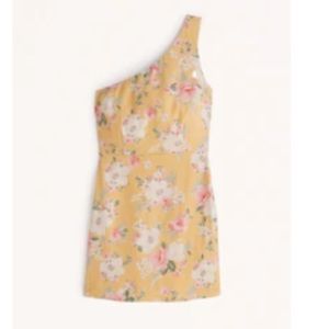 Abercrombie & Fitch one shoulder linen blend mini dress